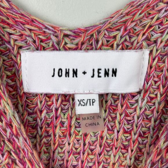 John & Jenn By Line Peta Knit Tank Top Sweater Shirt Rainbow Prism Pink Multi XS - Picture 9 of 10